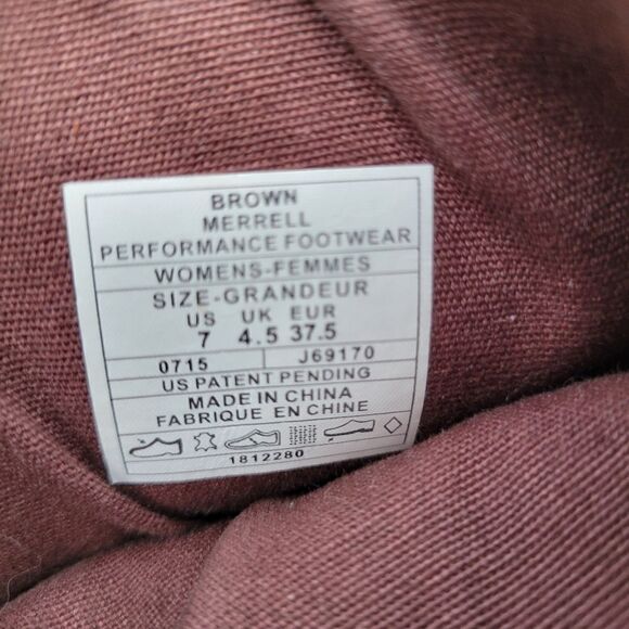 Merrell Haven Embossed Floral Paisley Brown Oiled Leather Mid Calf Boots 7 - Picture 7 of 8